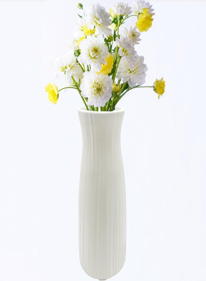 Casavibe Unbreakable Vase for Flowers,White Plastic Vase Minimalist Style Suitable for Modern Home Decoration Living Room Dining Table Centerpiece Perfect Wedding Birthday Gift Giving - Image 3